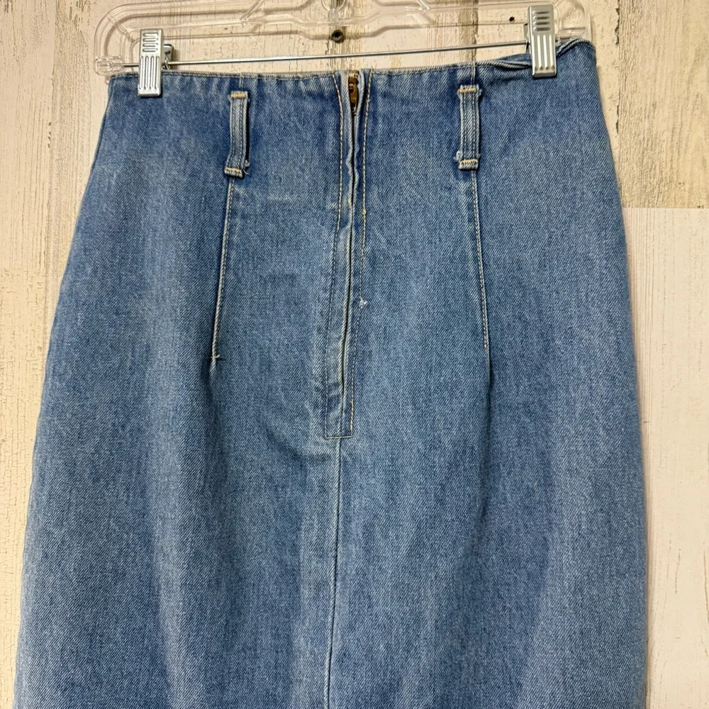 Vintage Classic Blue Denim Pencil Skirt